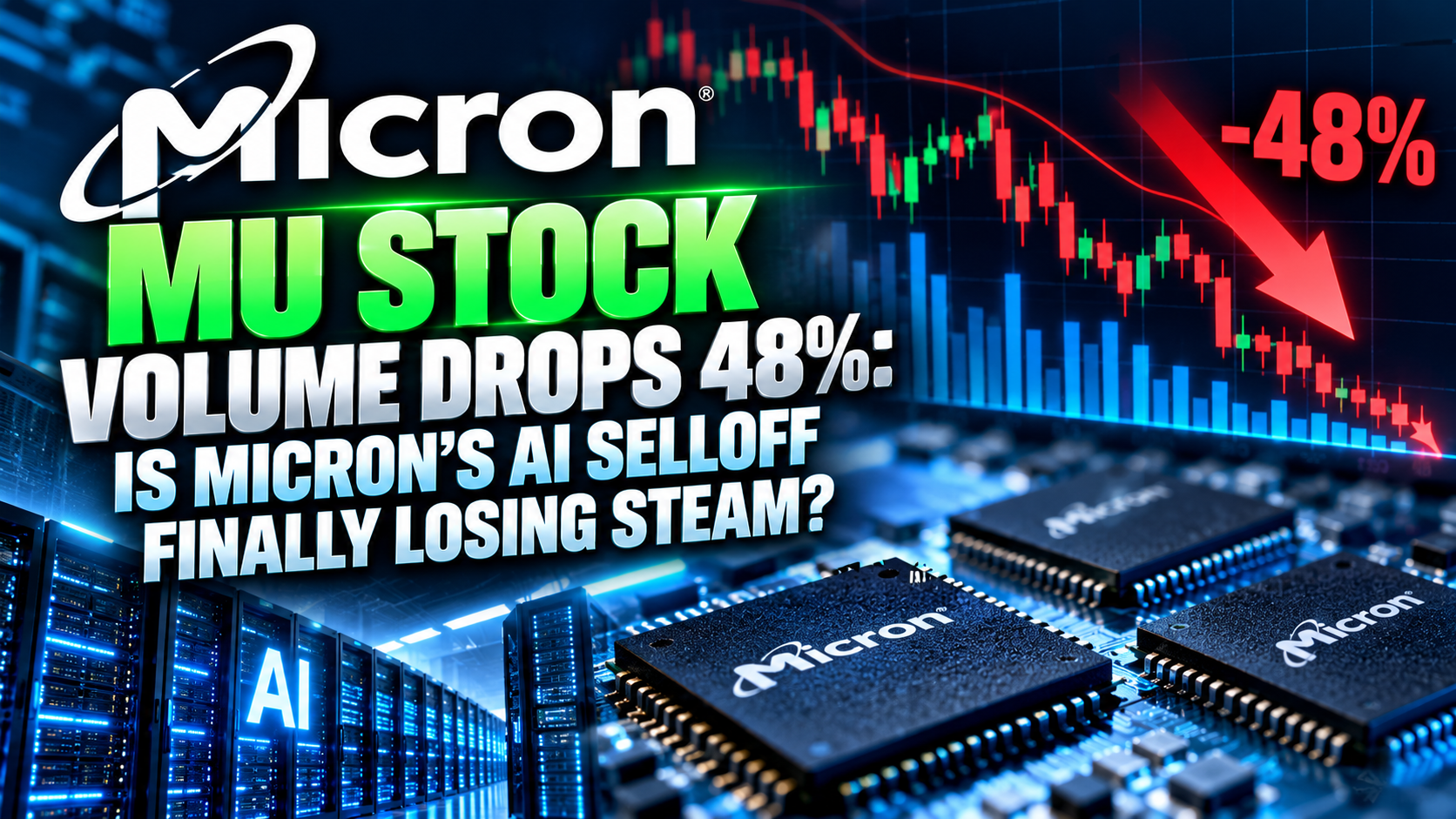 MU stock volume drops 48 percent as Micron Technology tests an AI semiconductor rebound